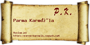 Parma Karméla névjegykártya